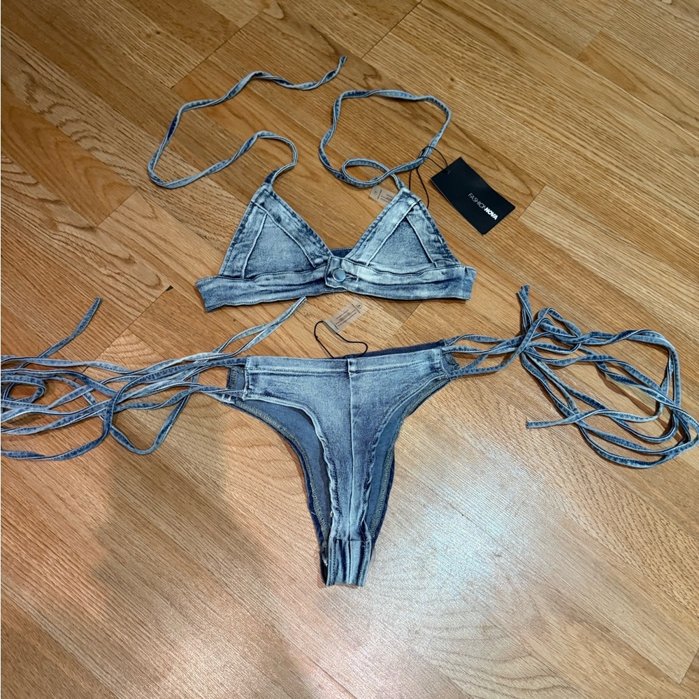 Fashion Nova Jean Bikini With Tags